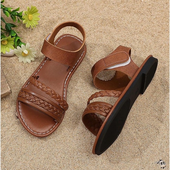 Other - GORGLITTER Braided Strappy Sandal